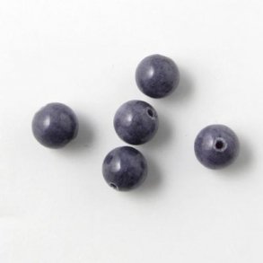 Candy jade, round, grey, 6mm, 10pcs.