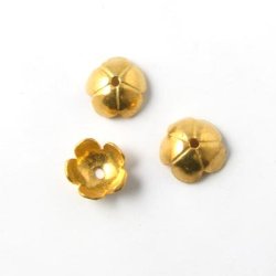 Vergoldetes Sterlingsilber, einfach, Perlenschalen, 8 mm, 2 Stk.