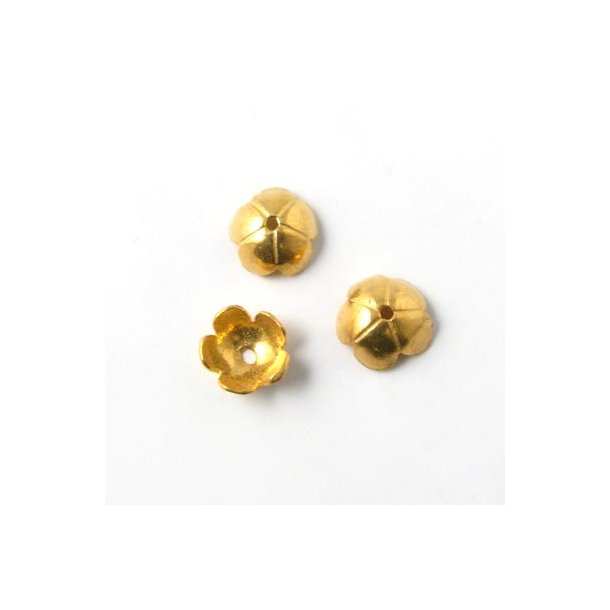 Vergoldetes Sterlingsilber, einfach, Perlenschalen, 8 mm, 2 Stk.