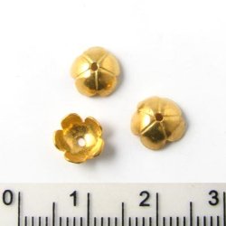 Vergoldetes Sterlingsilber, einfach, Perlenschalen, 8 mm, 2 Stk.