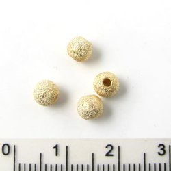 Stardustperlen, Vergoldetes Silber, Durchmesser 5 mm, 4 Stk.