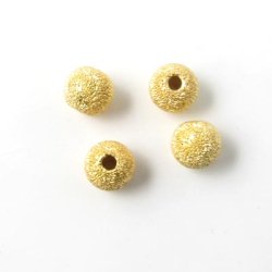 Stardustperlen, vergoldetes Silber, 6 mm, 2 Stk.