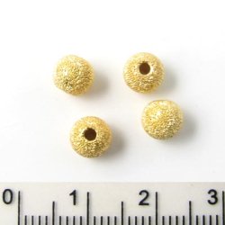 Stardustperlen, vergoldetes Silber, 6 mm, 2 Stk.