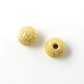 Gilded silver stardust bead, 8mm, 1pcs.