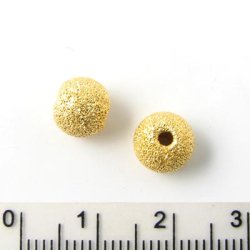 Vergoldete Silber-Stardustperle, 8 mm, 1 Stk.