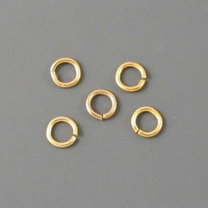 Ösen, vergoldetes Messing, offen, 6x1 mm, 20 Stk.