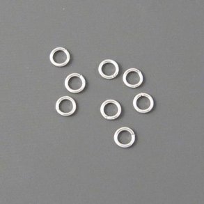 Jumpring, silver-plated, thin wire, 4x0.5mm. 20pcs