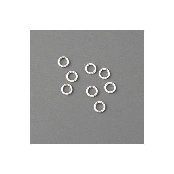 Jumpring, silver-plated brass, 4x0.7mm. 20pcs.
