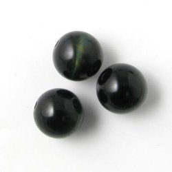 Falkenauge, dunkelgrau-blau, schimmernde Perle, 12 mm, 6 Stk