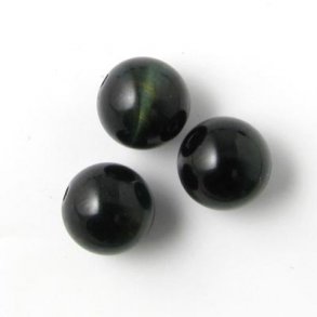 Falkenauge, dunkelgrau-blau, schimmernde Perle, 12 mm, 6 Stk