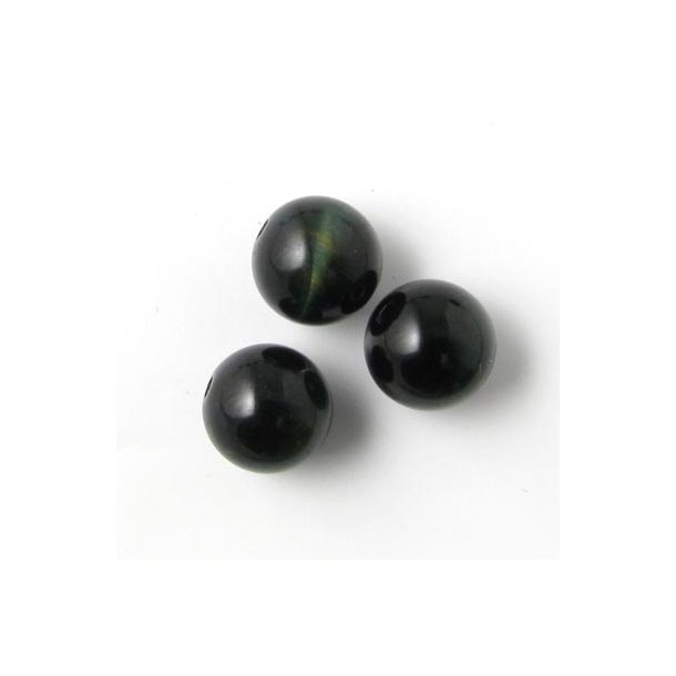 Falkenauge, dunkelgrau-blau, schimmernde Perle, 12 mm, 6 Stk