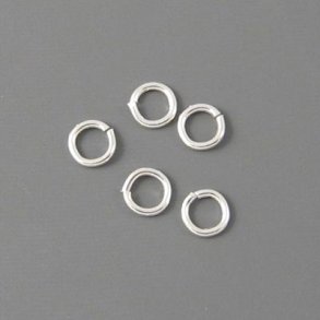 Jumpring, silver-plated brass, open, 8x1mm. 20pcs.