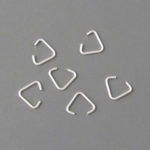 Dreieckige Ösen, versilbertes Messing, 6 mm, 20 Stk.