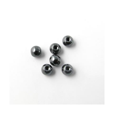 Hematit, rund perle, 4 mm, 20 stk.