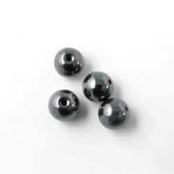 H&auml;matit, rund, metallisch, 6 mm, 10 Stk.