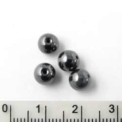 H&auml;matit, rund, metallisch, 6 mm, 10 Stk.