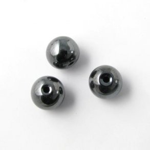 Hematite, metallic grey, 8mm, 6pcs.