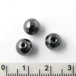 H&auml;matit, metallisch grau, 8 mm, 6 Stk.