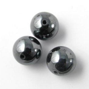 Hematite, round bead, 12mm, 6pcs.