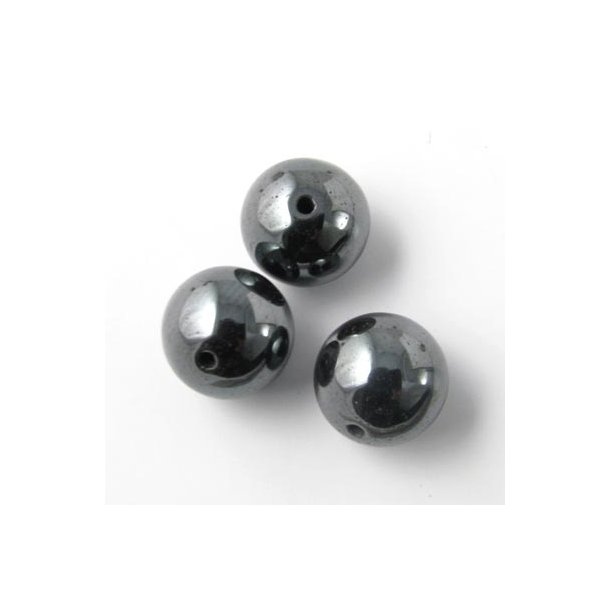 Hematite, round bead, 12mm, 6pcs.