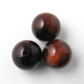 Ox' eye, red-brownish, 12mm, 6pcs.