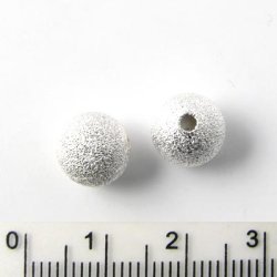 Stardustperlen, versilbertes Messing, 10 mm, 4 Stk.