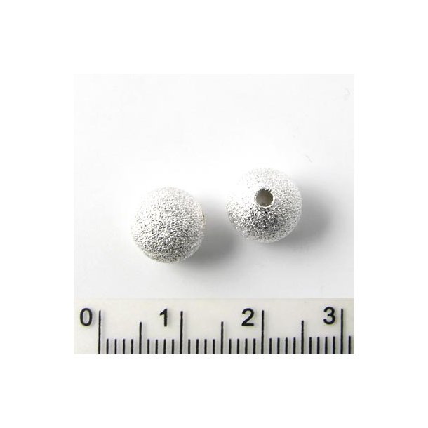 Stardust perle, forsølvet messing, 10 mm. 4 stk.