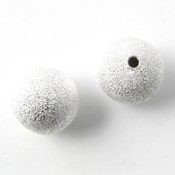 Stardust bead, Silver-plated brass, 14mm. 4pcs.