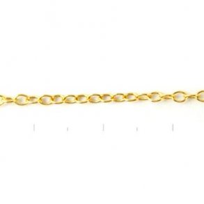 Ankerkette, vergoldetes Silber, AR30 extra dünn, 0,30x1,2 mm, 0,5 Meter.