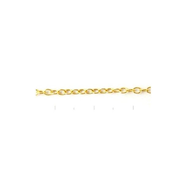 Cable chain, AR30 extra fine, gilded silver, 0,30x1,20mm, 0,5m.