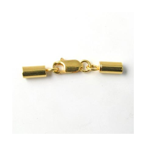 Kdeafslutning forgyldt slv m. karabin, 5/4 mm muffer, 1 st