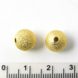 Vergoldetes Messing, Stardustperlen, 6 mm, 10 Stk