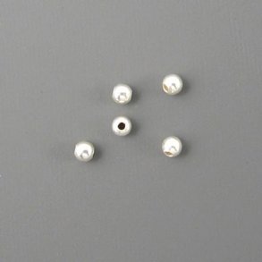 Silberperle, durchbohrt, rund 2,5 mm, 10pcs