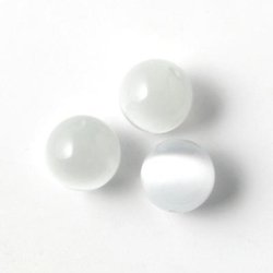 Cat-Eye-Perlen, wei, 8 mm, 6 Stk.