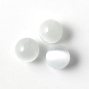 Cat-Eye-Perlen, wei, 8 mm, 6 Stk.