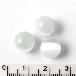 Cat-Eye-Perlen, wei, 8 mm, 6 Stk.