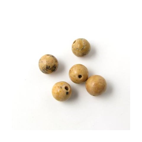 Grain Stone jaspis, rund perle, 6 mm. 10 stk.