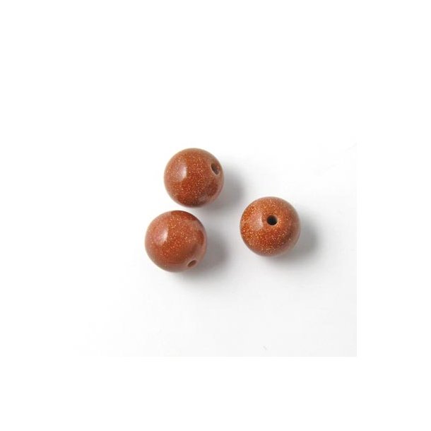Brown Golden Sandstone, rund perle, 8 mm. 6 stk.