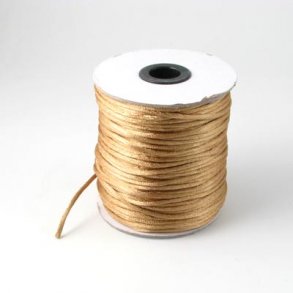 Satin Schnur, rund goldbraun, ca 2-2,5 mm, 45 m