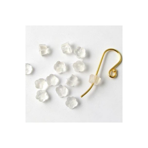 Rubber earnuts, flowers, for earwires and earstuds, appx. 50pcs
