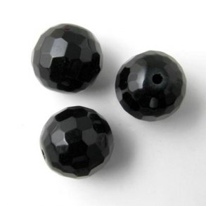Onyx Perle, facettiert, 12 mm, 2 Stk.