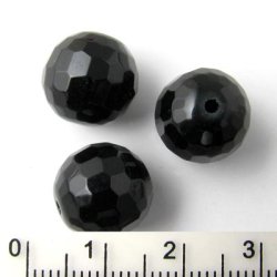 Onyx Perle, facettiert, 12 mm, 2 Stk.