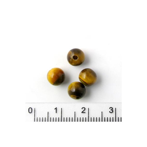 Tigerauge, runde Perlen, A-Qualität, 6 mm, 10 Stk.