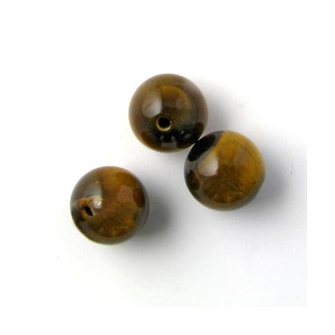 Tigerauge, runde Perle, 10 mm, A-grade, 6 Stk.