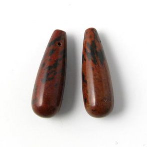 Rhodochrosit, Tropfen oben quergebohrt, 23x8x4 mm, 2 Stk.