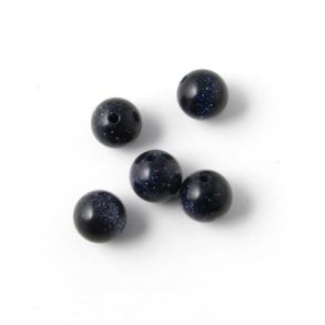 Blue golden sandstone, round bead, 6mm, 10pcs.