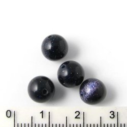 Blue golden sandstone, round bead, 8mm.
