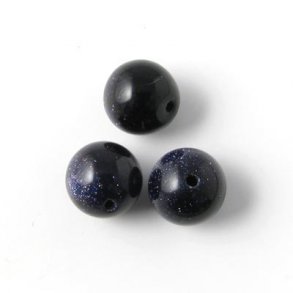 Blue golden sandstone, round bead, 10mm, 6pcs