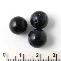 Blau-goldener Sandstein, runde Perle, 12 mm, 6 Stk.