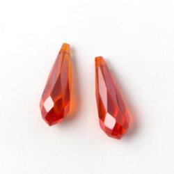 Zirkonia, Prisma, Tropfen, orange, 15 x 5 mm, 2 Stk.